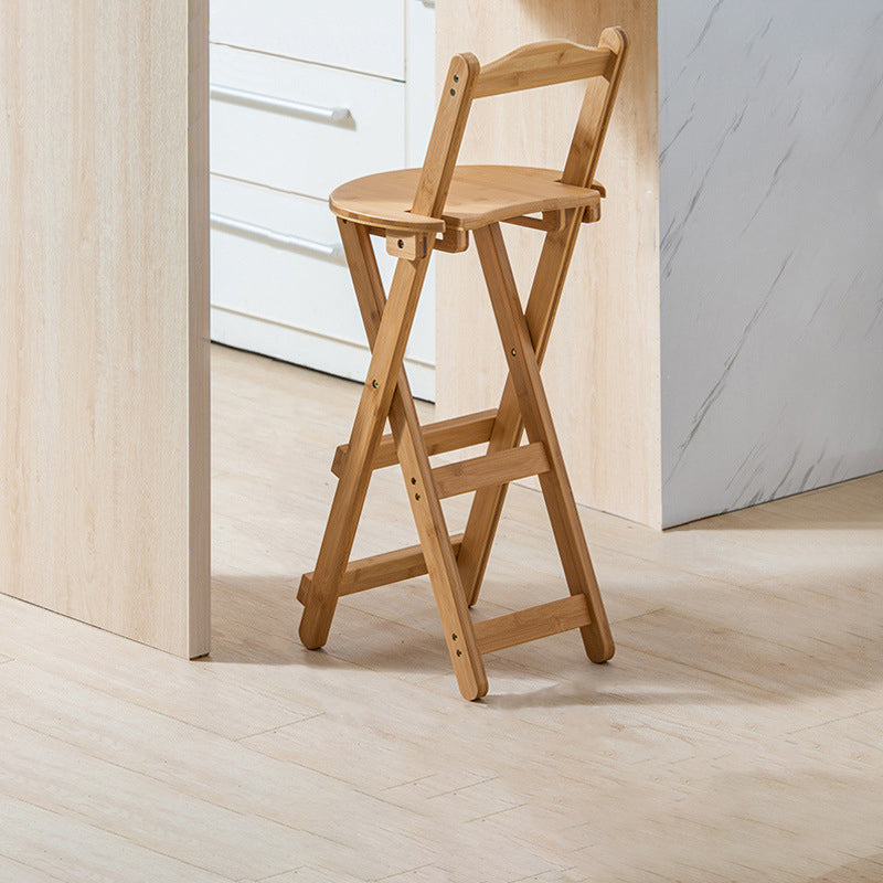Nordic Style Armless Wood Barstools Folding Counter Stools 1 Piece Natural Bar Stool(30"H) Clearhalo 'Bar Furniture' 'Bar Stools' 'bar_stools' 'furn' 'furn_bar_stools' 'furniture_bar_stools' 'Kitchen & Dining Furniture' 'kitchen&dining_furn' 'kitchen' 'kitchen_furn' Furniture' 4211626