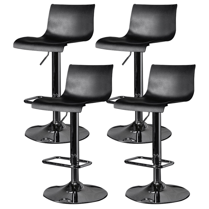 Indoor Industrial Style Bar Stool Adjustable Height Swivel Barstool Armless Design Black 4 Piece Set Clearhalo 'Bar Furniture' 'Bar Stools' 'bar_stools' 'furn' 'furn_bar_stools' 'furniture_bar_stools' 'Kitchen & Dining Furniture' 'kitchen&dining_furn' 'kitchen' 'kitchen_furn' Furniture' 4211744
