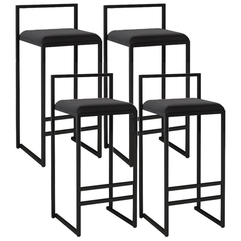 Nordic Style Velvet Upholstered Barstool Sleigh Base Bar Stool Black 4 Piece Set Bar Stool(30"H) Clearhalo 'Bar Furniture' 'Bar Stools' 'bar_stools' 'furn' 'furn_bar_stools' 'furniture_bar_stools' 'Kitchen & Dining Furniture' 'kitchen&dining_furn' 'kitchen' 'kitchen_furn' Furniture' 4211866