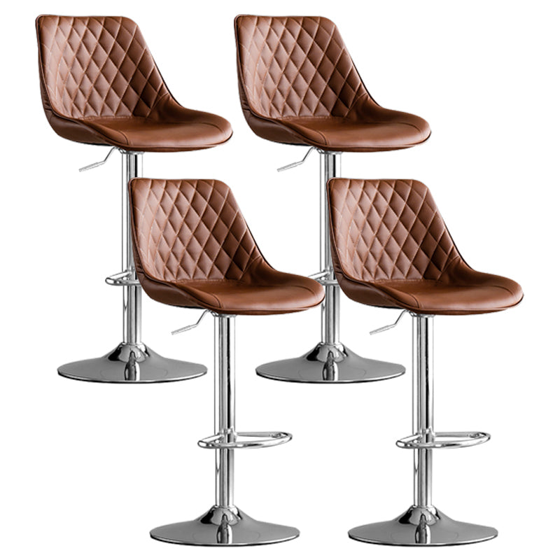 Dining Room Nordic Leather Bar Stool Modern Adjustable Height Stool Coffee Silver 4 Piece Set Clearhalo 'Bar Furniture' 'Bar Stools' 'bar_stools' 'furn' 'furn_bar_stools' 'furniture_bar_stools' 'Kitchen & Dining Furniture' 'kitchen&dining_furn' 'kitchen' 'kitchen_furn' Furniture' 4211986