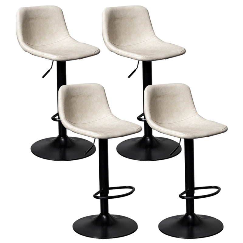 Adjustable Armless Swivel Leather Barstools Nordic Style Counter Stools White Black 4 Piece Set Clearhalo 'Bar Furniture' 'Bar Stools' 'bar_stools' 'furn' 'furn_bar_stools' 'furniture_bar_stools' 'Kitchen & Dining Furniture' 'kitchen&dining_furn' 'kitchen' 'kitchen_furn' Furniture' 4212029