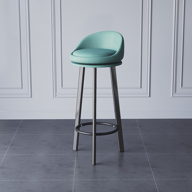 Modern Armless Counter Stool Wood Household Bar Stool with Cushion and Pedal Sky Blue Clearhalo 'Bar Furniture' 'Bar Stools' 'bar_stools' 'furn' 'furn_bar_stools' 'furniture_bar_stools' 'Kitchen & Dining Furniture' 'kitchen&dining_furn' 'kitchen' 'kitchen_furn' Furniture' 4212196