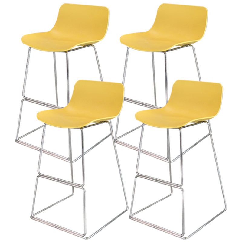 Industrial Style Barstool Metal and Plastic Bar Stool for Dinning Room Yellow Silver 4 Piece Set Clearhalo 'Bar Furniture' 'Bar Stools' 'bar_stools' 'furn' 'furn_bar_stools' 'furniture_bar_stools' 'Kitchen & Dining Furniture' 'kitchen&dining_furn' 'kitchen' 'kitchen_furn' Furniture' 4212302