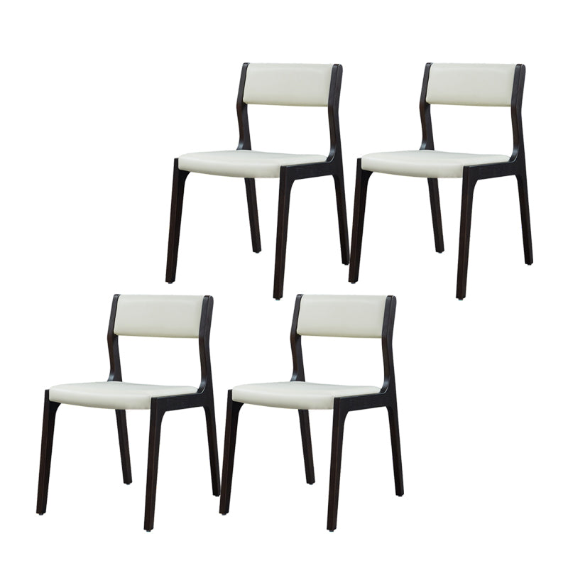Industrial Wood Dining Chair Dining Room Armless Open Back Dining Side Chair Off-White 4 Piece Set Clearhalo ' kitchen&dining_furn' 'Dining Chairs' 'Dining Tables & Seating' 'dining_chair' 'furn' 'furn_dining_chair' 'Furniture' 'furniture_dining_chair' 'Kitchen & Dining Furniture' 'kitchen' 4237803