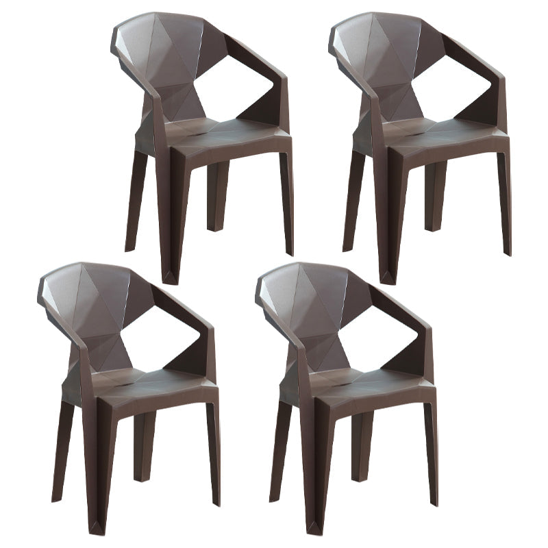Indoor Modern Dining Arm Chairs Stackable Home Plastic Dining Armchair Coffee 4 Piece Set Clearhalo ' kitchen&dining_furn' 'Dining Chairs' 'Dining Tables & Seating' 'dining_chair' 'furn' 'furn_dining_chair' 'Furniture' 'furniture_dining_chair' 'Kitchen & Dining Furniture' 'kitchen' 4238194