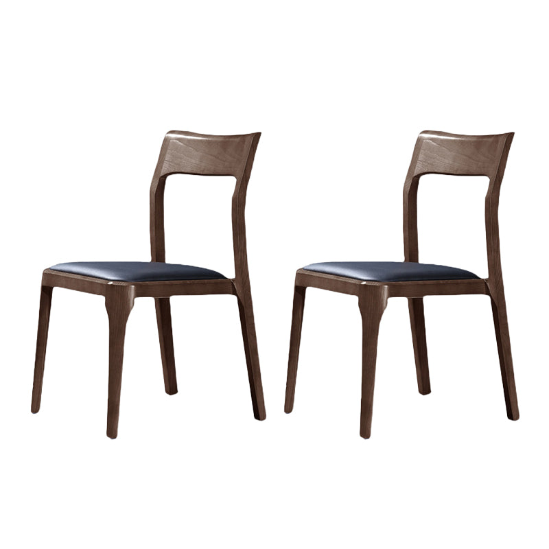 Contemporary Wood Home Side Chair Natural Open Back Dining Chair (Set of 2) Black Clearhalo ' kitchen&dining_furn' 'Dining Chairs' 'Dining Tables & Seating' 'dining_chair' 'furn' 'furn_dining_chair' 'Furniture' 'furniture_dining_chair' 'Kitchen & Dining Furniture' 'kitchen' 4239313