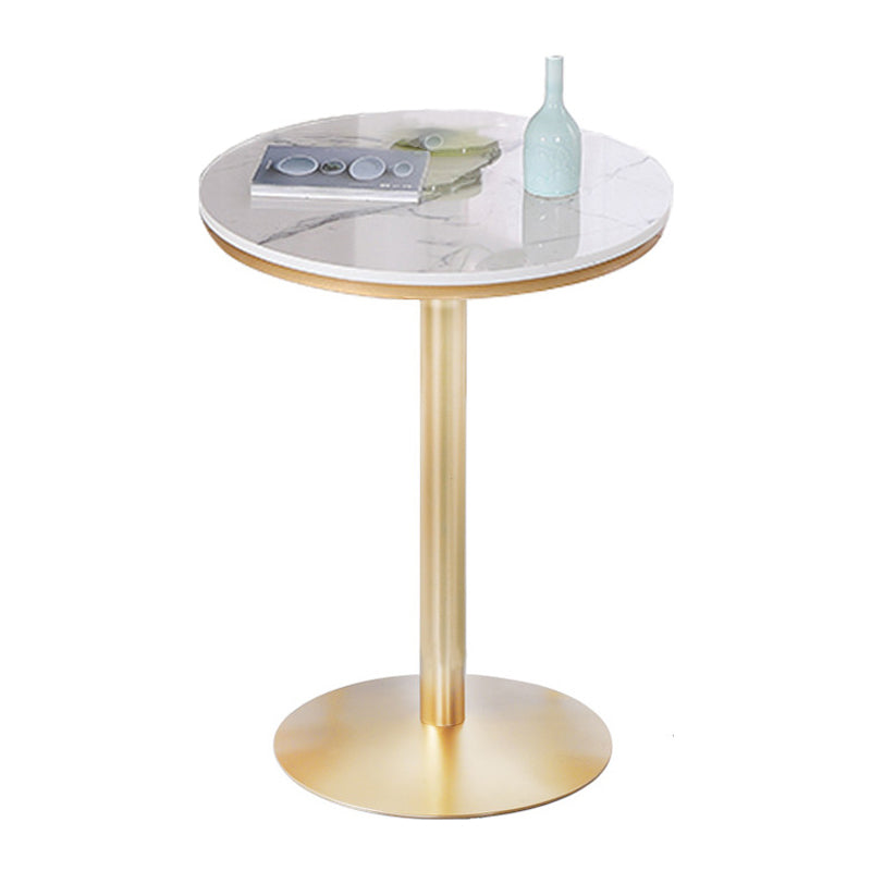Glam Style Gold Metal Bar Table White Top Specialty Indoor Bistro Table Faux Marble Clearhalo 'Bar Furniture' 'Bar Tables' 'bar_tables' 'Furniture' 'furniture_bar_tables' 'Kitchen & Dining Furniture' 'kitchen&dining_furn' 'kitchen' 4240355