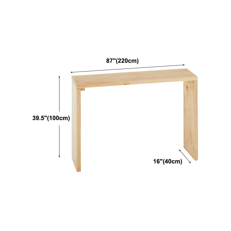 Rectangle Modern Bar Height Table Sled Wood Natural Counter Table for Living Room Clearhalo 'Bar Furniture' 'Bar Tables' 'bar_tables' 'Furniture' 'furniture_bar_tables' 'Kitchen & Dining Furniture' 'kitchen&dining_furn' 'kitchen' 4241001
