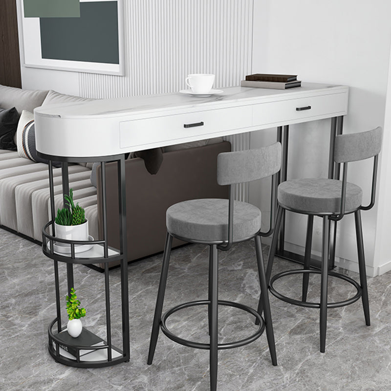 Living Room Pub Bar Table Contemporary Sled Storage Counter Wine Table Black 2 Clearhalo 'Bar Furniture' 'Bar Tables' 'bar_tables' 'Furniture' 'furniture_bar_tables' 'Kitchen & Dining Furniture' 'kitchen&dining_furn' 'kitchen' 4241120