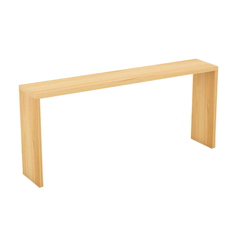 Wood Indoor Bistro Bar Height Cocktail Table Double Pedestal Counter Table 94.5"L x 15.7"W x 41.3"H Clearhalo 'Bar Furniture' 'Bar Tables' 'bar_tables' 'Furniture' 'furniture_bar_tables' 'Kitchen & Dining Furniture' 'kitchen&dining_furn' 'kitchen' 4241441