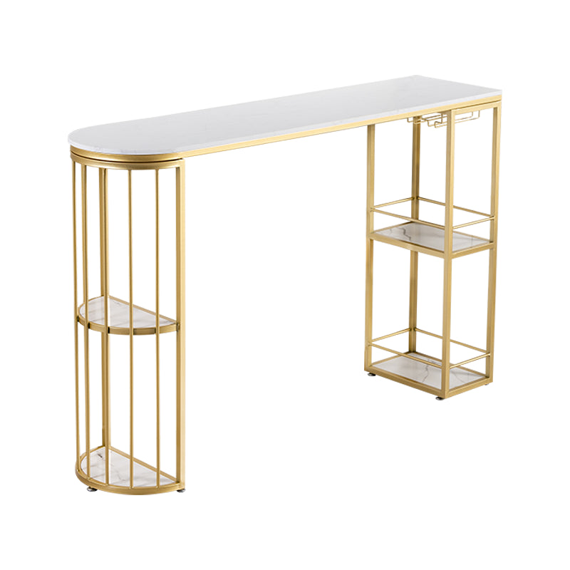 Marble Top Cocktail Bar Table Nordic 42-inch Height Storage Table for Living Room Gold Clearhalo 'Bar Furniture' 'Bar Tables' 'bar_tables' 'Furniture' 'furniture_bar_tables' 'Kitchen & Dining Furniture' 'kitchen&dining_furn' 'kitchen' 4245367