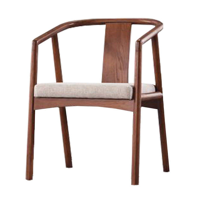 Traditional Home Wood Dining Chair Open Back Dining Side Chair with Arm Walnut 1 Piece Clearhalo ' kitchen&dining_furn' 'Dining Chairs' 'Dining Tables & Seating' 'dining_chair' 'furn' 'furn_dining_chair' 'Furniture' 'furniture_dining_chair' 'Kitchen & Dining Furniture' 'kitchen' 4245772