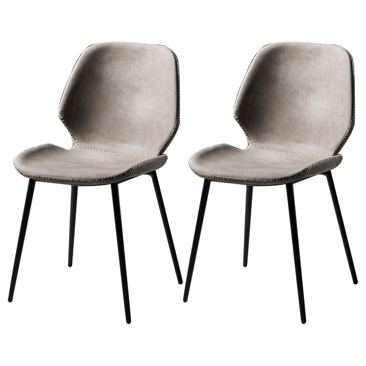 Contemporary Indoor Side Chair Upholstered Wingback Metal Dining Room Chair Light Gray 2 Piece Set Clearhalo ' kitchen&dining_furn' 'Dining Chairs' 'Dining Tables & Seating' 'dining_chair' 'furn' 'furn_dining_chair' 'Furniture' 'furniture_dining_chair' 'Kitchen & Dining Furniture' 'kitchen' 4245894