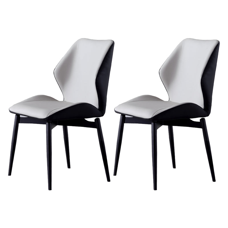 Contemporary Indoor Side Chair Wingback Metal Upholstered Dining Room Chair Grey 2 Piece Set Clearhalo ' kitchen&dining_furn' 'Dining Chairs' 'Dining Tables & Seating' 'dining_chair' 'furn' 'furn_dining_chair' 'Furniture' 'furniture_dining_chair' 'Kitchen & Dining Furniture' 'kitchen' 4246190