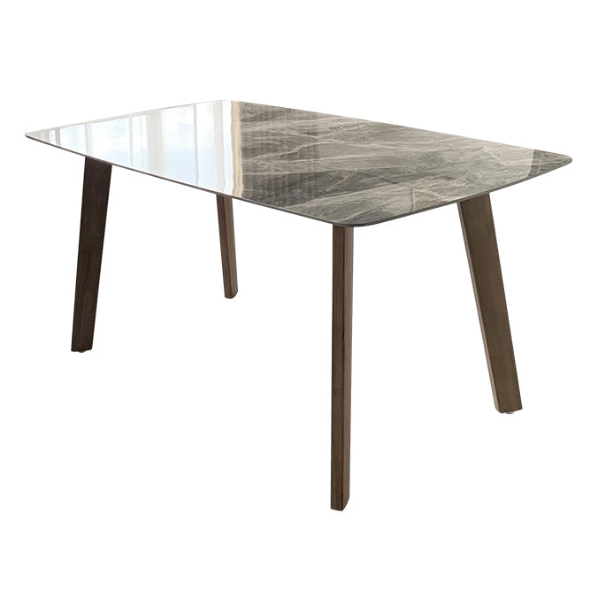 Contemporary Sintered Stone Dining Table Rectangle Shape Dining Table with 4 Legs Table Gray Without Chairs Clearhalo ' dining_table' 'Dining Tables & Seating' 'Dining Tables' 'furn' 'furn_dining_table' 'Furniture' 'furniture_dining_table' 'Kitchen & Dining Furniture' 'kitchen&dining_furn' 'kitchen' 'kitchen_dining_table' 4247515