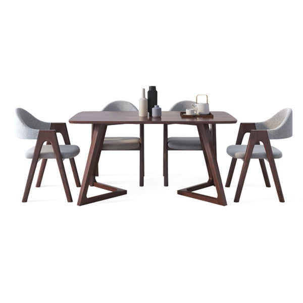 Rectangle Table Modern Oak Solid Wood Double Pedestal Furniture for Indoor Brown Without Chairs Clearhalo ' dining_table' 'Dining Tables & Seating' 'Dining Tables' 'furn' 'furn_dining_table' 'Furniture' 'furniture_dining_table' 'Kitchen & Dining Furniture' 'kitchen&dining_furn' 'kitchen' 'kitchen_dining_table' 4247707