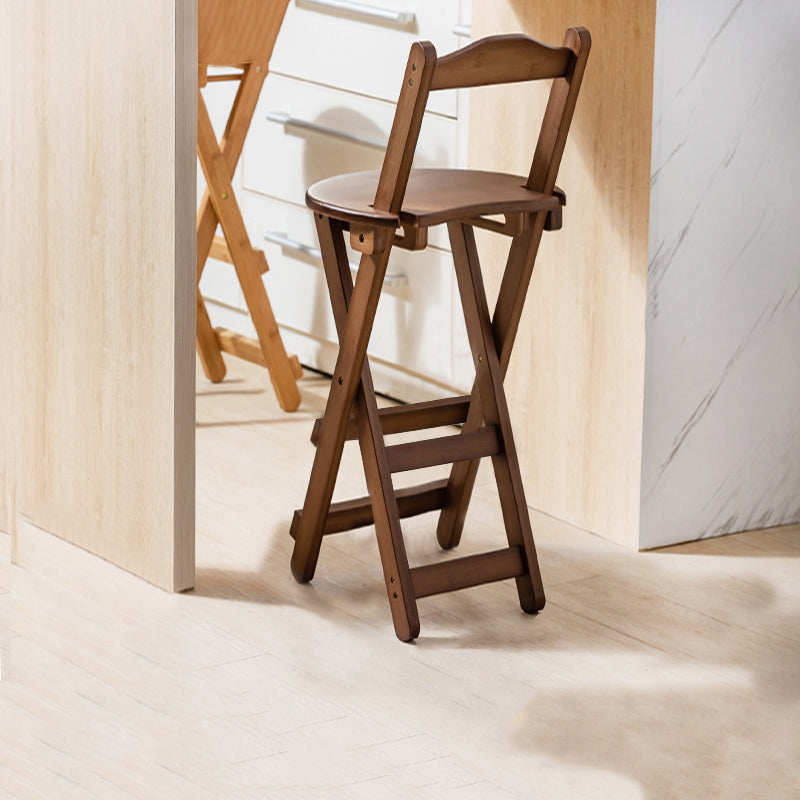 Modern Wood Folding Bar Stool Footrest Low Back Counter Stool for Kitchen Tan Bar Stool(30"H) Clearhalo 'Bar Furniture' 'Bar Stools' 'bar_stools' 'furn' 'furn_bar_stools' 'furniture_bar_stools' 'Kitchen & Dining Furniture' 'kitchen&dining_furn' 'kitchen' 'kitchen_furn' Furniture' 4250640