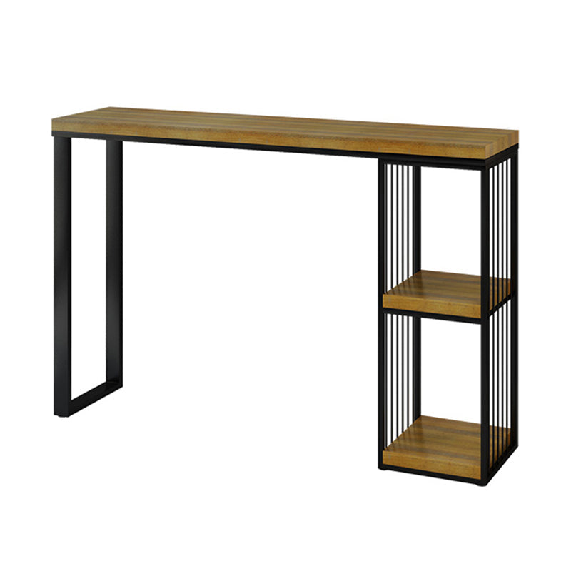 Industrial Rectangle Indoor Bar Dining Table Brown Pine Bistro Table Fixed Table With Sideboard Without Chairs Clearhalo 'Bar Furniture' 'Bar Tables' 'bar_tables' 'furn' 'furn_bar_tables' 'Furniture' 'furniture_bar_tables' 'Kitchen & Dining Furniture' 'kitchen&dining_furn' 'kitchen' 4258008