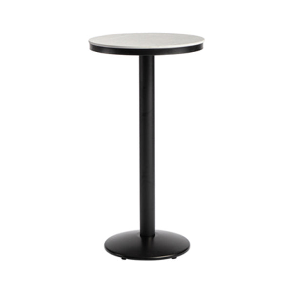 Industrial Metal Bar Table 21.6" Round Top Faux Marble Pedestal Bistro Table for Cafe 21.7"L x 21.7"W x 41.3"H Without Chairs Clearhalo 'Bar Furniture' 'Bar Tables' 'bar_tables' 'furn' 'furn_bar_tables' 'Furniture' 'furniture_bar_tables' 'Kitchen & Dining Furniture' 'kitchen&dining_furn' 'kitchen' 4258565