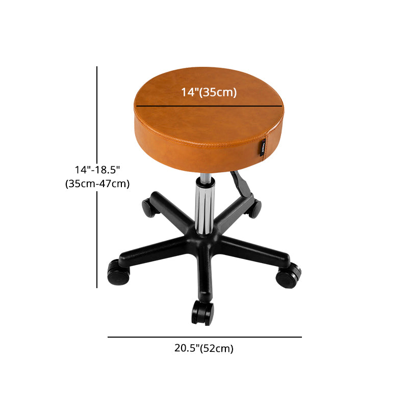 Adjustable Height Modern Bar Stool Swivel Brown Metal Counter-height Stool Clearhalo 'Bar Furniture' 'Bar Stools' 'bar_stools' 'furn' 'furn_bar_stools' 'furniture_bar_stools' 'Kitchen & Dining Furniture' 'kitchen&dining_furn' 'kitchen' 'kitchen_furn' Furniture' 4258821