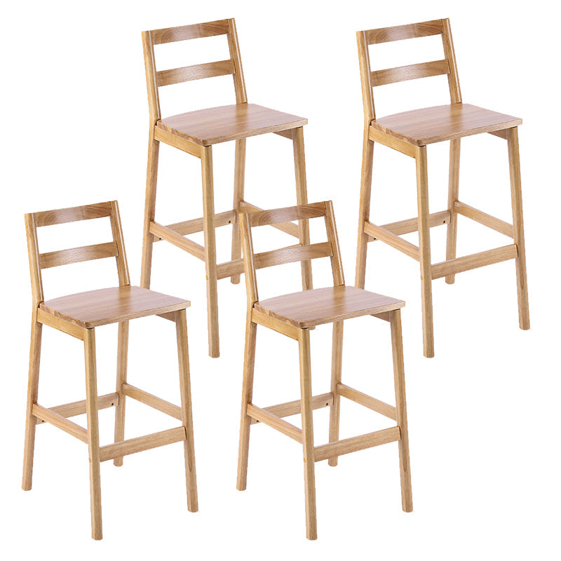 Modern Solid Wood Counter & Bar Stool Low Back Bar Stool with Wood Legs Natural 4 Piece Set Clearhalo 'Bar Furniture' 'Bar Stools' 'bar_stools' 'furn' 'furn_bar_stools' 'furniture_bar_stools' 'Kitchen & Dining Furniture' 'kitchen&dining_furn' 'kitchen' 'kitchen_furn' Furniture' 4258900