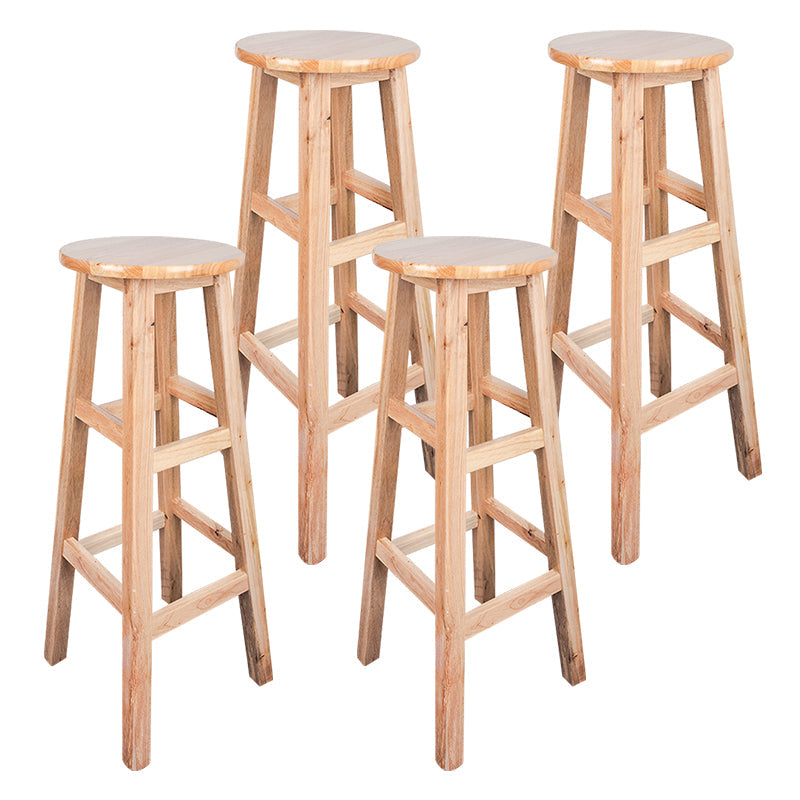 Modern Armless Backless Counter Stool Wood Household Bar Stool with Pedal Natural 4 Piece Set Bar Stool(31"H) Clearhalo 'Bar Furniture' 'Bar Stools' 'bar_stools' 'furn' 'furn_bar_stools' 'furniture_bar_stools' 'Kitchen & Dining Furniture' 'kitchen&dining_furn' 'kitchen' 'kitchen_furn' Furniture' 4259150