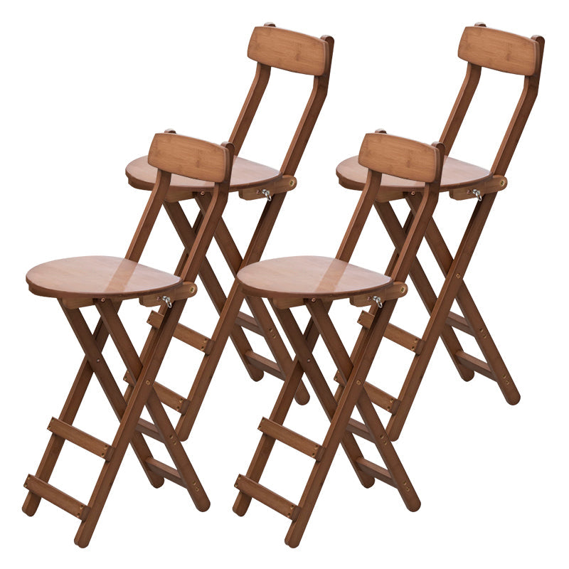 Contemporary Folding Counter Bar Stool Armless Wood Bar Stool with Footrest Walnut 4 Piece Set Clearhalo 'Bar Furniture' 'Bar Stools' 'bar_stools' 'furn' 'furn_bar_stools' 'furniture_bar_stools' 'Kitchen & Dining Furniture' 'kitchen&dining_furn' 'kitchen' 'kitchen_furn' Furniture' 4259169