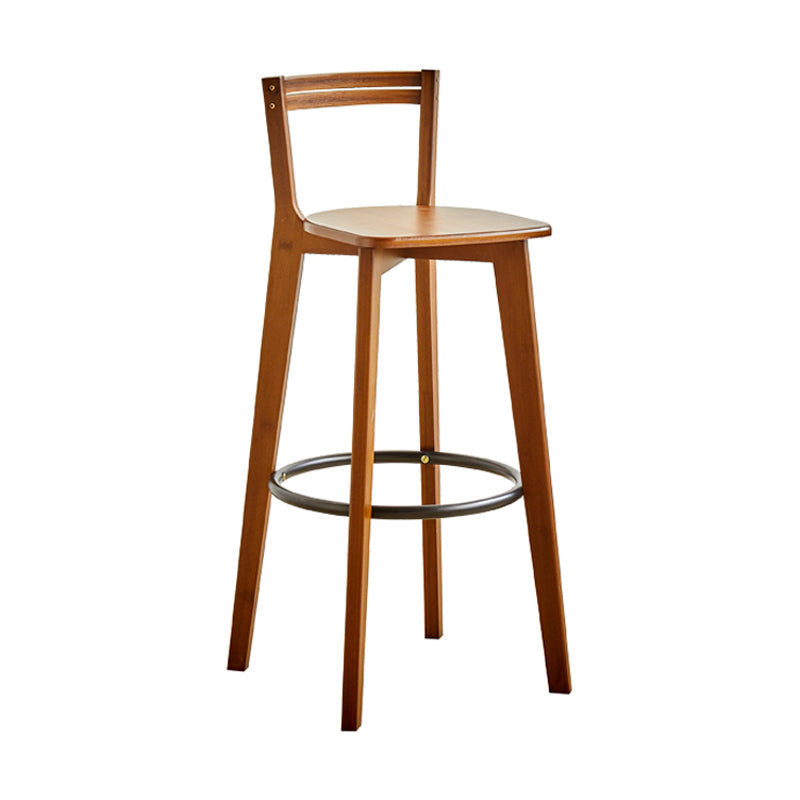 Contemporary Bar Stool Armless Wood Low Back Counter Chair with Footrest Tan Clearhalo 'Bar Furniture' 'Bar Stools' 'bar_stools' 'furn' 'furn_bar_stools' 'furniture_bar_stools' 'Kitchen & Dining Furniture' 'kitchen&dining_furn' 'kitchen' 'kitchen_furn' Furniture' 4259440