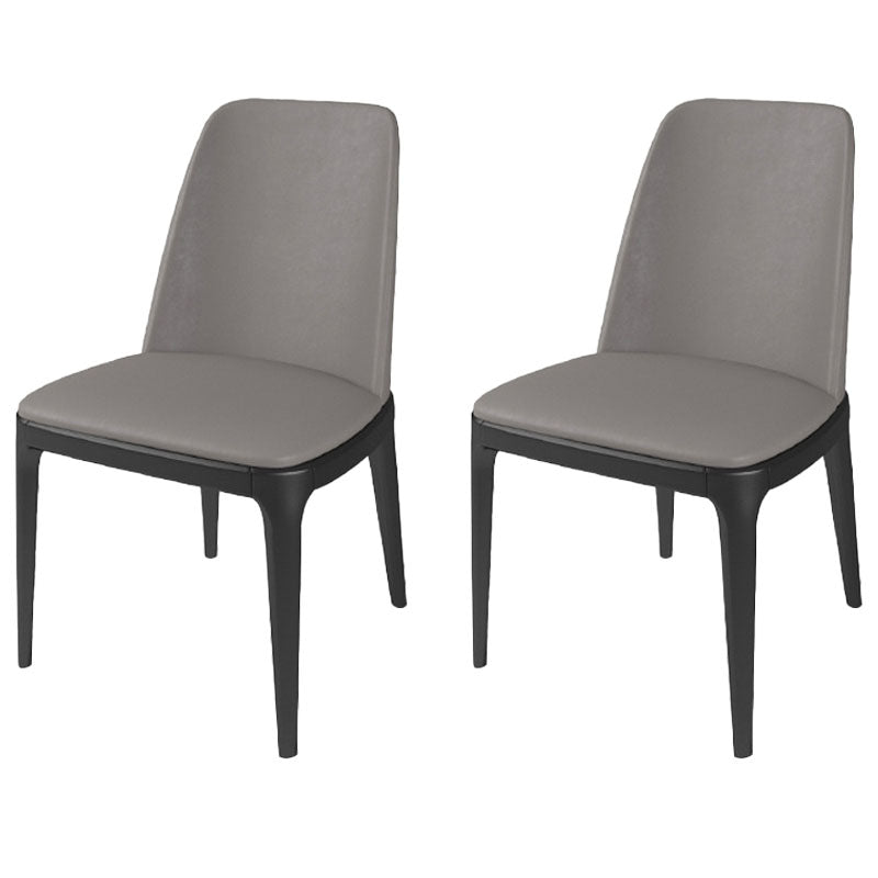 Indoor Industrial Side Chair Solid Back Wood Upholstered Dining Room Chair (Set of 2) Grey Clearhalo ' kitchen&dining_furn' 'Dining Chairs' 'Dining Tables & Seating' 'dining_chair' 'furn' 'furn_dining_chair' 'Furniture' 'furniture_dining_chair' 'Kitchen & Dining Furniture' 'kitchen' 4260268