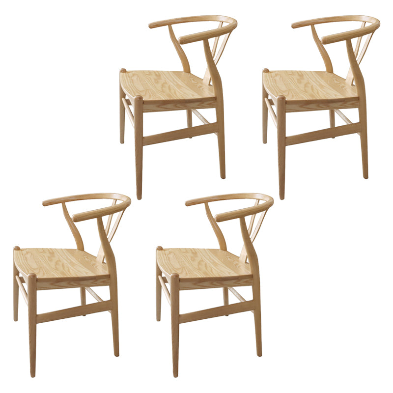 Modern Wood Dining Room Chair Armless Fork Bone Dining Chairs for Home Use Natural 4 Piece Set Clearhalo ' kitchen&dining_furn' 'Dining Chairs' 'Dining Tables & Seating' 'dining_chair' 'furn' 'furn_dining_chair' 'Furniture' 'furniture_dining_chair' 'Kitchen & Dining Furniture' 'kitchen' 4260812