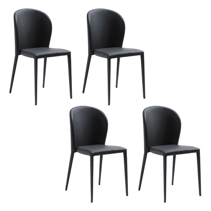 Contemporary Leather Conference Room Side Chair Wingback Dining Chair Matte Black 4 Piece Set Clearhalo ' kitchen&dining_furn' 'Dining Chairs' 'Dining Tables & Seating' 'dining_chair' 'furn' 'furn_dining_chair' 'Furniture' 'furniture_dining_chair' 'Kitchen & Dining Furniture' 'kitchen' 4261212