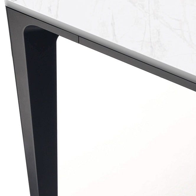 Industrial Style Sintered Stone Table 4 Legs Black Base Rectangle Table Clearhalo ' dining_table' 'Dining Tables & Seating' 'Dining Tables' 'furn' 'furn_dining_table' 'Furniture' 'furniture_dining_table' 'Kitchen & Dining Furniture' 'kitchen&dining_furn' 'kitchen' 'kitchen_dining_table' 4271051