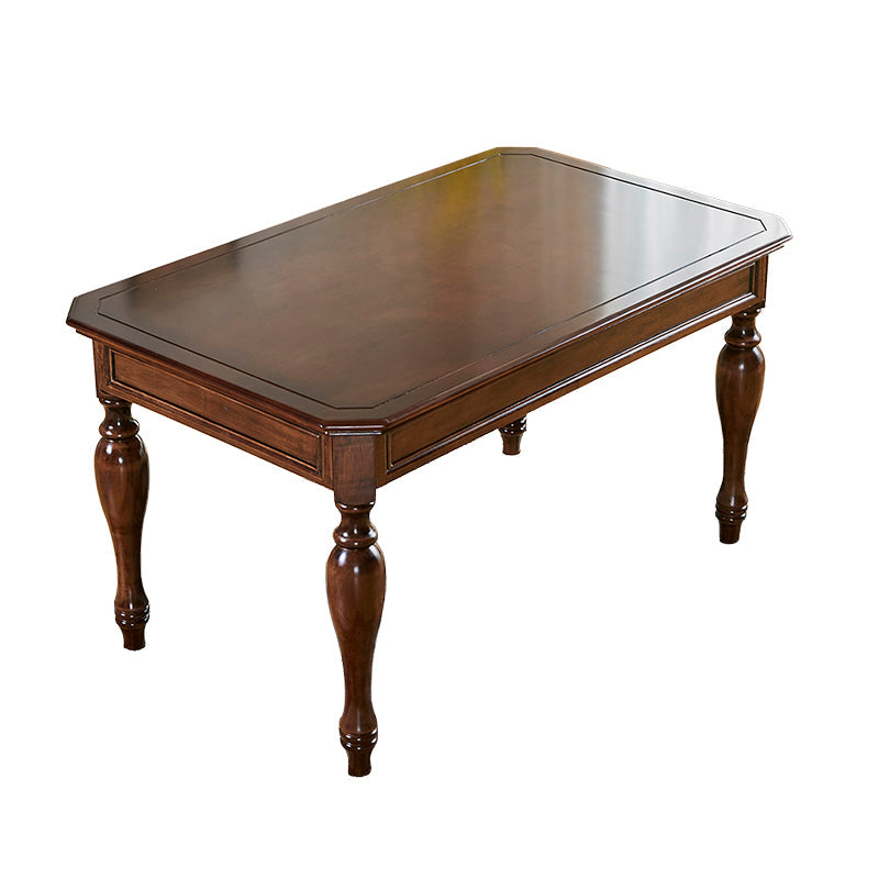 Mid-Century Dining Table Rectangle Solid Wood 4 Legs Dining Table for Home Use Walnut Without Chairs Clearhalo ' dining_table' 'Dining Tables & Seating' 'Dining Tables' 'furn' 'furn_dining_table' 'Furniture' 'furniture_dining_table' 'Kitchen & Dining Furniture' 'kitchen&dining_furn' 'kitchen' 'kitchen_dining_table' 4271488