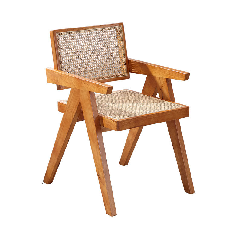 Contemporary Style Dining Chair Kitchen Wood Arm Single Chair for Home Brown Clearhalo ' kitchen&dining_furn' 'Dining Chairs' 'Dining Tables & Seating' 'dining_chair' 'furn' 'furn_dining_chair' 'Furniture' 'furniture_dining_chair' 'Kitchen & Dining Furniture' 'kitchen' 4272300