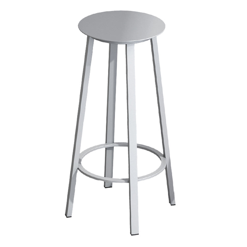 Modern Counter Round Bar Stool Armless Iron Bar Stool with Footrest and Swivel Grey Clearhalo 'Bar Furniture' 'Bar Stools' 'bar_stools' 'furn' 'furn_bar_stools' 'furniture_bar_stools' 'Kitchen & Dining Furniture' 'kitchen&dining_furn' 'kitchen' 'kitchen_furn' Furniture' 4275322