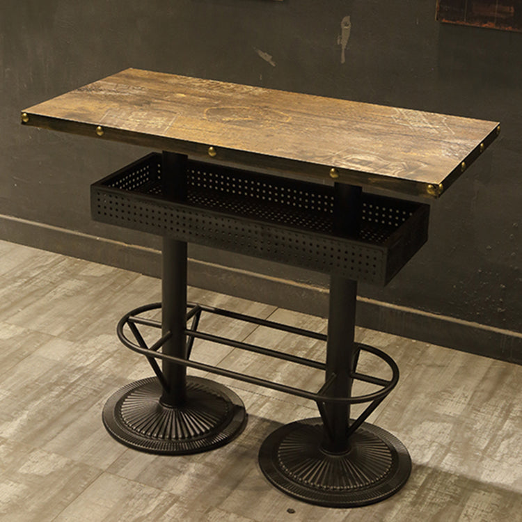 Modern Wood Storage Counter Height Table Brown Bistro Accent Dining Table Rectangular Without Chairs Clearhalo 'Bar Furniture' 'Bar Tables' 'bar_tables' 'furn' 'furn_bar_tables' 'Furniture' 'furniture_bar_tables' 'Kitchen & Dining Furniture' 'kitchen&dining_furn' 'kitchen' 4285077