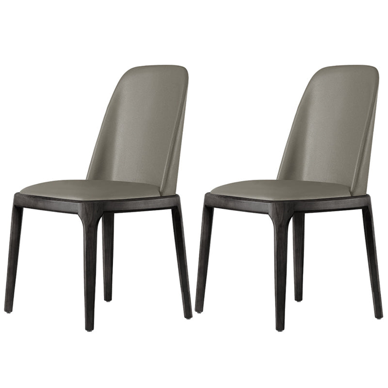 Contemporary Modern Wood Side Chairs Indoor-Outdoor Parsons Chair Dark Gray Set of 2 Clearhalo ' kitchen&dining_furn' 'Dining Chairs' 'Dining Tables & Seating' 'dining_chair' 'Furniture' 'furniture_dining_chair' 'Kitchen & Dining Furniture' 'kitchen' 4286989