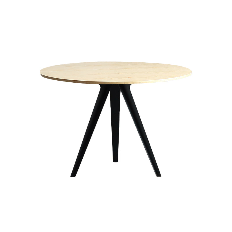 Contemporary Round Shape MDF Table Standard Kitchen Dining Table with Pedestal Base Natural 39.4"L x 39.4"W x 29.5"H Without Chairs Clearhalo ' dining_table' 'Dining Tables & Seating' 'Dining Tables' 'furn' 'furn_dining_table' 'Furniture' 'furniture_dining_table' 'Kitchen & Dining Furniture' 'kitchen&dining_furn' 'kitchen' 'kitchen_dining_table' 4287695