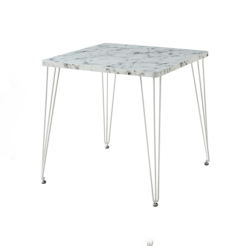 Industrial Style Square Dining Table 4 Legs Dining Site Table for Dining Room White Clearhalo ' dining_table' 'Dining Tables & Seating' 'Dining Tables' 'furn' 'furn_dining_table' 'Furniture' 'furniture_dining_table' 'Kitchen & Dining Furniture' 'kitchen&dining_furn' 'kitchen' 'kitchen_dining_table' 4287837