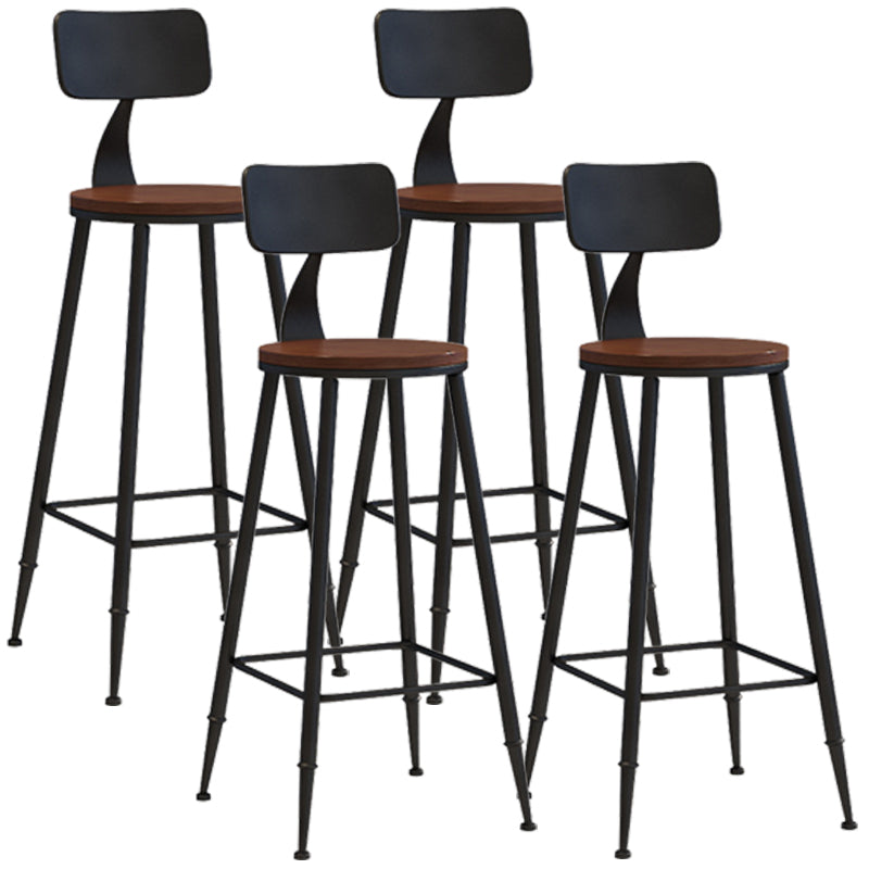 Industrial Style Barstool Indoor Metal 4 Legs Bar Stool for Coffee Shop 4 Piece Set Non-Upholstered Bar Stool(30"H) Clearhalo 'Bar Furniture' 'Bar Stools' 'bar_stools' 'furn' 'furn_bar_stools' 'furniture_bar_stools' 'Kitchen & Dining Furniture' 'kitchen&dining_furn' 'kitchen' 'kitchen_furn' Furniture' 4290297