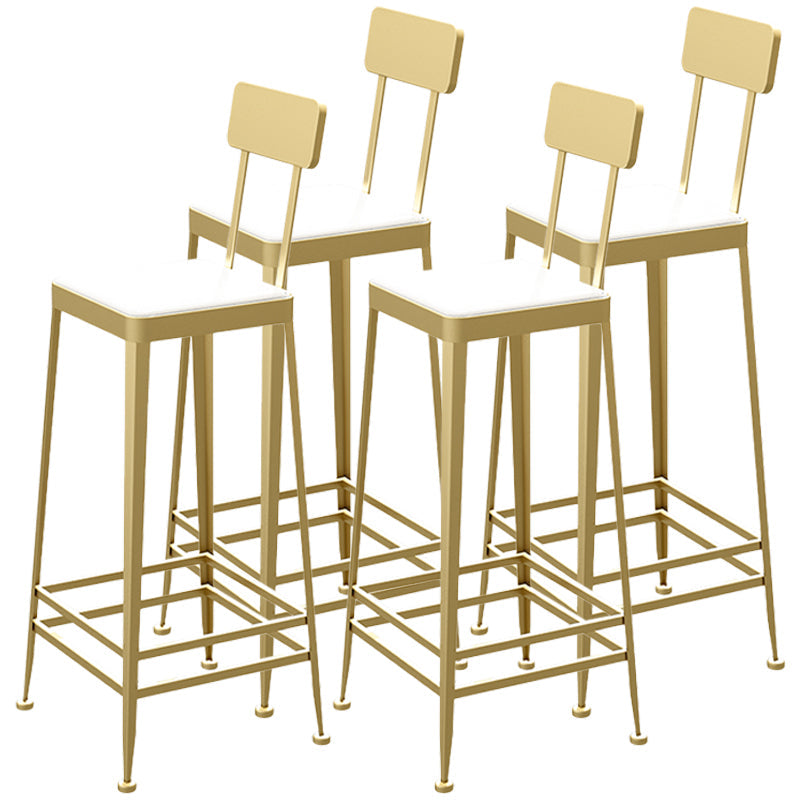 Nordic Style Barstool Indoor Metal 4 Legs Bar Stool for Coffee Shop Gold 4 Piece Set Bar Stool(30"H) Clearhalo 'Bar Furniture' 'Bar Stools' 'bar_stools' 'furn' 'furn_bar_stools' 'furniture_bar_stools' 'Kitchen & Dining Furniture' 'kitchen&dining_furn' 'kitchen' 'kitchen_furn' Furniture' 4290336