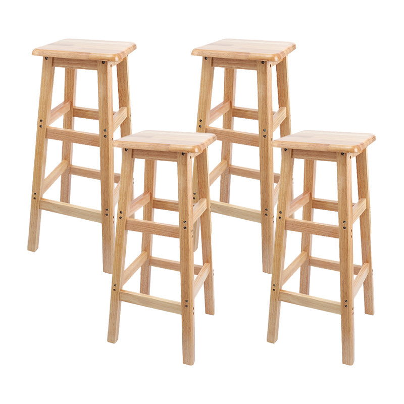 Modern Armless Backless Counter Stool Wood Household Bar Stool with Wooden Seat and Pedal 4 Piece Set Bar Stool(31"H) Clearhalo 'Bar Furniture' 'Bar Stools' 'bar_stools' 'furn' 'furn_bar_stools' 'furniture_bar_stools' 'Kitchen & Dining Furniture' 'kitchen&dining_furn' 'kitchen' 'kitchen_furn' Furniture' 4297078