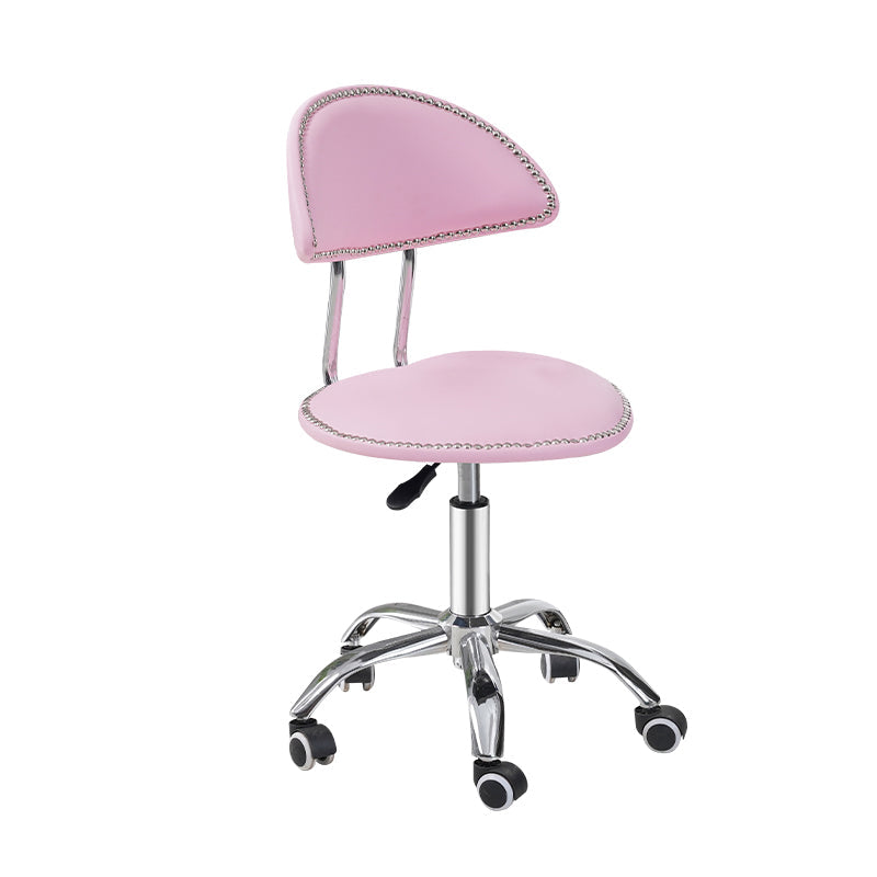Swivel Adjustable Modern Bar Stool Office Low Back Leather Counter Chair Pinkish Red Clearhalo 'Bar Furniture' 'Bar Stools' 'bar_stools' 'furn' 'furn_bar_stools' 'furniture_bar_stools' 'Kitchen & Dining Furniture' 'kitchen&dining_furn' 'kitchen' 'kitchen_furn' Furniture' 4297092