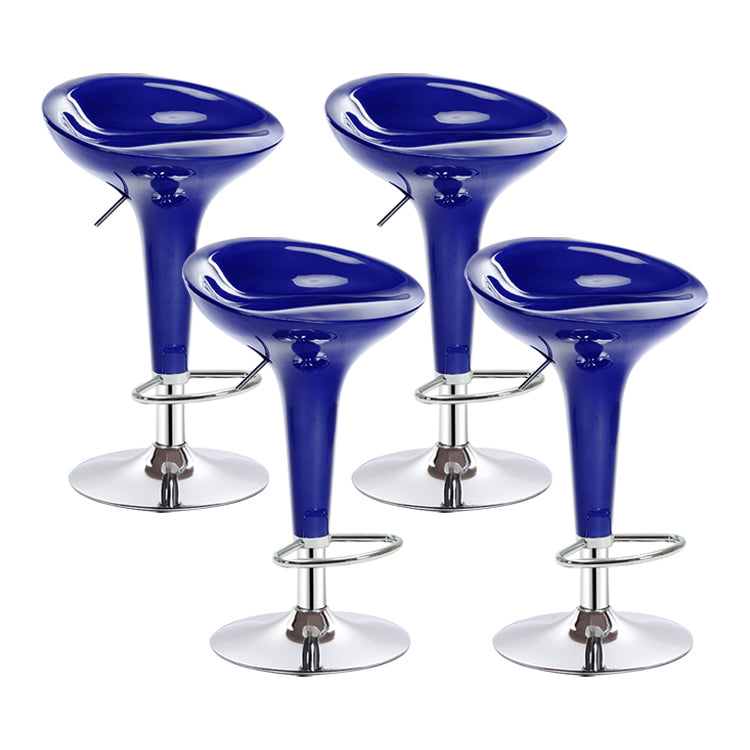 Modern Liftable Rotatable Counter Stool Steel Household Bar Stool with Pedal Royal Blue 4 Piece Set Clearhalo 'Bar Furniture' 'Bar Stools' 'bar_stools' 'furn' 'furn_bar_stools' 'furniture_bar_stools' 'Kitchen & Dining Furniture' 'kitchen&dining_furn' 'kitchen' 'kitchen_furn' Furniture' 4297467