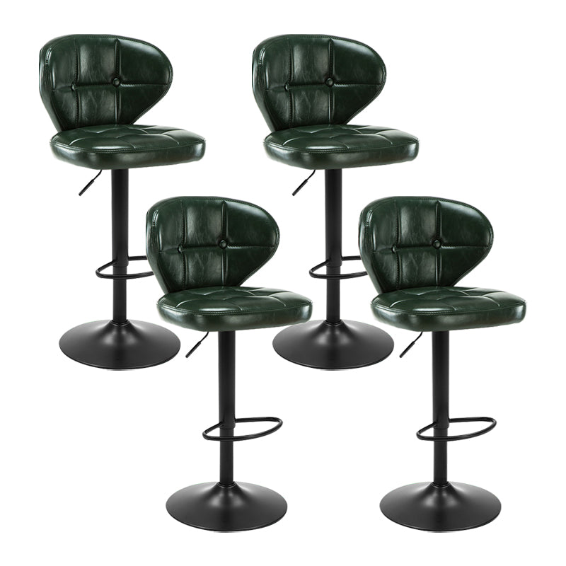 Modern Liftable Rotatable Counter Stool Steel Household Bar Stool with Cushion and Pedal Green 4 Piece Set Clearhalo 'Bar Furniture' 'Bar Stools' 'bar_stools' 'furn' 'furn_bar_stools' 'furniture_bar_stools' 'Kitchen & Dining Furniture' 'kitchen&dining_furn' 'kitchen' 'kitchen_furn' Furniture' 4297572