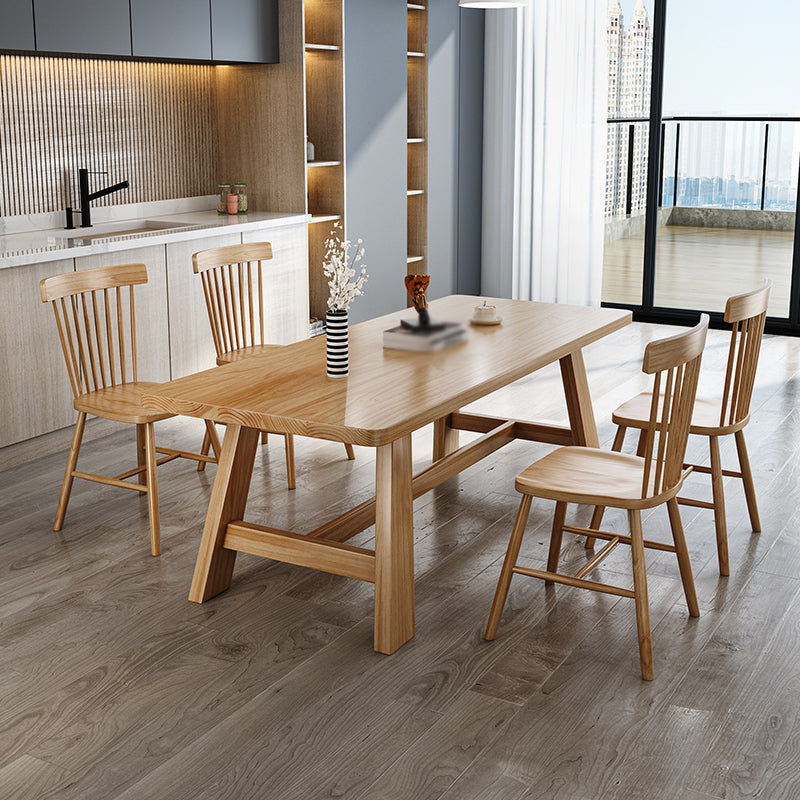 Modern 1/2/3/4/5 Pieces Dining Set Pine Wood Dining Furniture Set /Separate Items 5 Pieces: Table, 4 Chairs Clearhalo 'Dining Room Sets' 'Dining Tables & Seating' 'dining_room_set' 'furn' 'furn_dining_room_set' 'Furniture' 'furniture_dining_room_set' 'Kitchen & Dining Furniture' 'kitchen&dining_furn' 'kitchen' 4303699