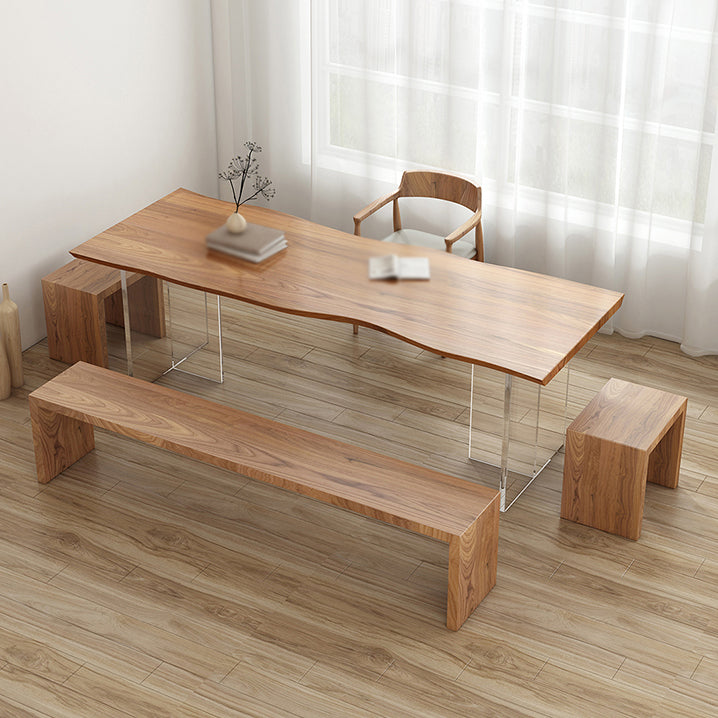 Modern 1/2/3/4/5 Pieces Dining Set Solid Wood Dining Furniture Set /Separate Items 5 Pieces: Table, 1 Chair, 2 Stools, 1 Bench Clearhalo 'Dining Room Sets' 'Dining Tables & Seating' 'dining_room_set' 'furn' 'furn_dining_room_set' 'Furniture' 'furniture_dining_room_set' 'Kitchen & Dining Furniture' 'kitchen&dining_furn' 'kitchen' 4303755