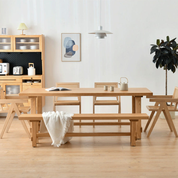 Modern 1/2/4/5/6 Pieces Dining Set Pine Wood Dining Furniture Set /Separate Items 6 Pieces: Table, 4 Chairs, 1 Bench Clearhalo 'Dining Room Sets' 'Dining Tables & Seating' 'dining_room_set' 'furn' 'furn_dining_room_set' 'Furniture' 'furniture_dining_room_set' 'Kitchen & Dining Furniture' 'kitchen&dining_furn' 'kitchen' 4303901