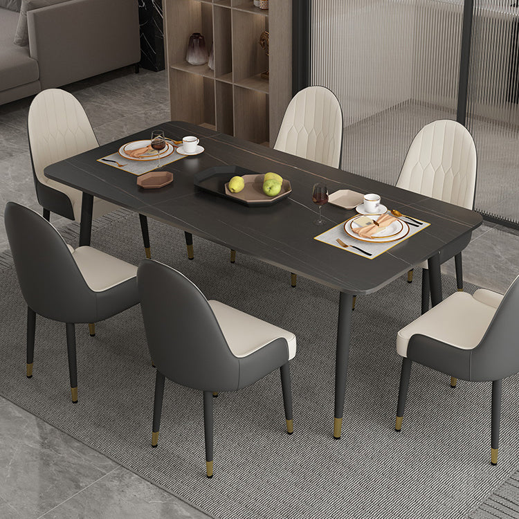 1/2/5/7 Pieces Dining Set Modern Sintered Stone Dining Furniture Set /Separate Items 7 Pieces: Table, 6 Chairs Clearhalo 'Dining Room Sets' 'Dining Tables & Seating' 'dining_room_set' 'furn' 'furn_dining_room_set' 'Furniture' 'furniture_dining_room_set' 'Kitchen & Dining Furniture' 'kitchen&dining_furn' 'kitchen' 4313497
