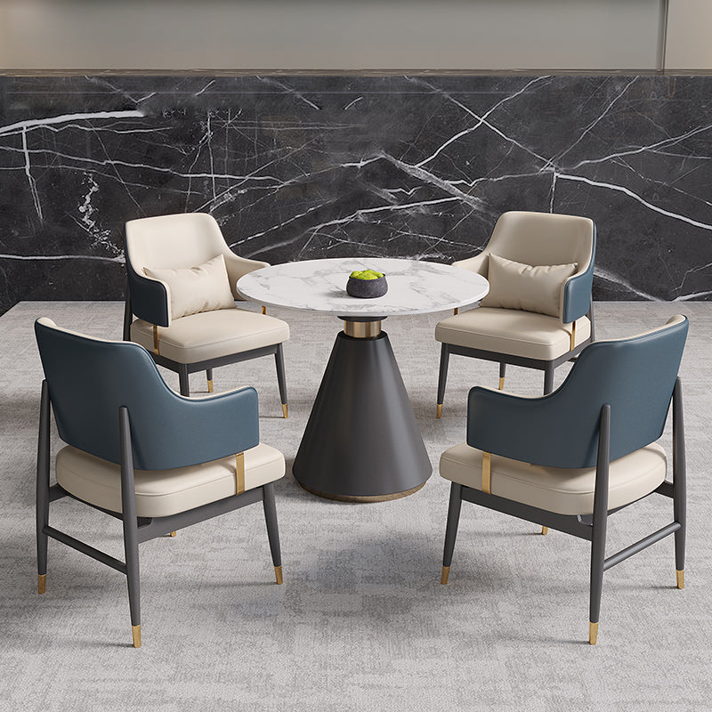 Glam 1/5 Pieces Sintered Stone Dining Set Dining Furniture Set /Separate Items 5 Pieces: Table, 4 Chairs Clearhalo 'Dining Room Sets' 'Dining Tables & Seating' 'dining_room_set' 'furn' 'furn_dining_room_set' 'Furniture' 'furniture_dining_room_set' 'Kitchen & Dining Furniture' 'kitchen&dining_furn' 'kitchen' 4313640